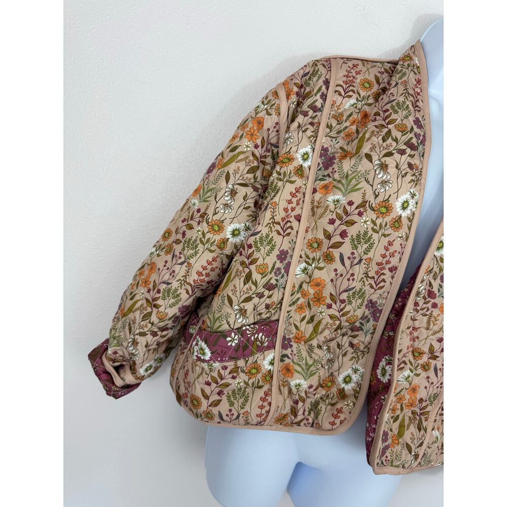 Simply Southern Reversible Quilted Floral Cottagecore Jacket Large - Picture 9 of 11